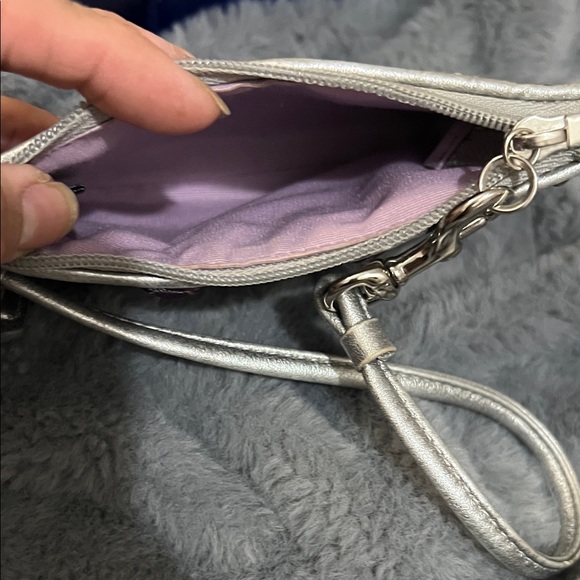 Coach Signature Y2K Lurex Purple and Silver Patterned Wristlet EUC retail $149 - Picture 7 of 8